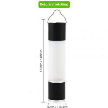 Veilleuse d'extérieur rechargeable USB, lampe de poche en aluminium, zoomable avec trépied