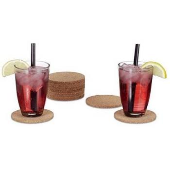 Relaxdays 12× Glasuntersetzer aus Kork