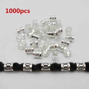 Clipper Dreadlock Argenté – Ensemble de 1000 perles, Taille 8 mm