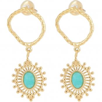 Amazonite Green Cléopatra Steel Ear Jackets