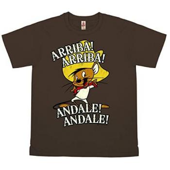 Looney Tunes Speedy Gonzales Logo-Shirt – Herren, 100% Baumwolle, Brauntöne, Größe S
