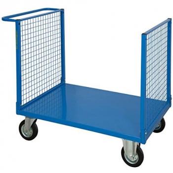Carrello Contenitore con Sponde in Rete e Ruote Frenanti