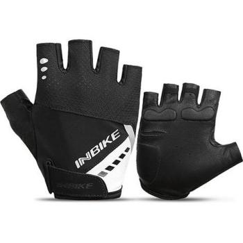 Gants de sport INBIKE demi-doigt en peau de mouton anti-dérapants