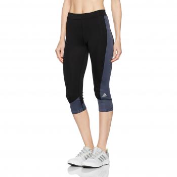 Adidas Damen Sportcapri TechFit Schwarz/Utility Blau XS
