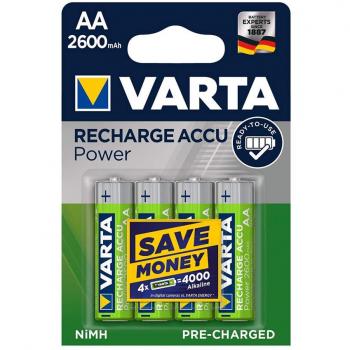 Pilas Alcalinas Recargables Varta AA 2600mAh 1.2V (4 unidades)