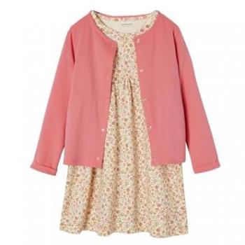 VERTBAUDET Tenue Fille : Robe Rose avec Cardigan