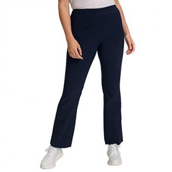 Ulla Popken Women's 30T Stretch Bengaline Comfort Pant in Blue