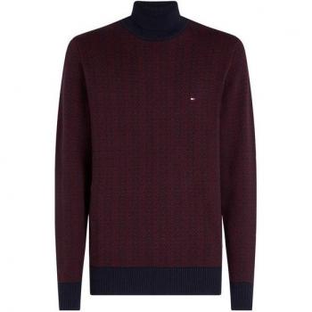 Tommy Hilfiger Damen Rollkragenpullover in Dunkelrot – Regular Fit MW0MW37023