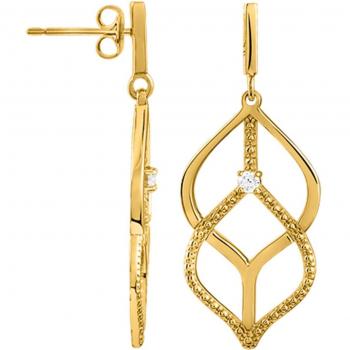 Altesse Q7928 Vergoldete Sissi‑Ohrstecker (Weißgold) – 35 × 15 mm