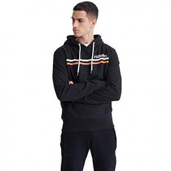 Sweat-Shirt À Capuche Superdry Core Logo Stripe, Noir