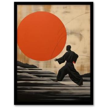 Grey Horizon Shaolin Exercise Print – Wall Poster