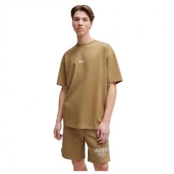 Hugo Nalono T-Shirt Herren mit Logo-Print Beige Größe S