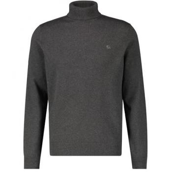 LERROS Herren Rollkragenpullover, anthrazit melange, Flachstrick