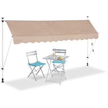 Toldo vela sin taladro beige 350 cm