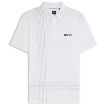 BOSS Herren Polo 50545692 – Weißes Check-Polo mit schlankem Schnitt, XL, Sportlich