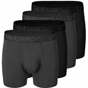 DAVID ARCHY Boxershorts für Männer, Soft Elastikbund, 4er-Pack