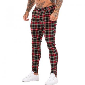 Men's Casual Plaid Chinos