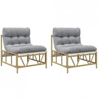 Silla de Patio 2 Piezas Gris Claro 75x75x71 cm Acero