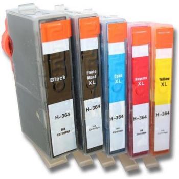 Set di 5 cartucce HP Photosmart con chip per modelli D5445, D5460, D5463, D6548, D7560