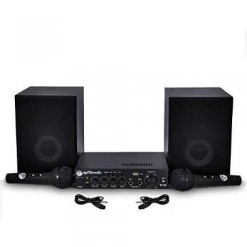 Pack KARAOKE 1ER 2 haut-parleurs HIFI + 1 ampli 100W + 2 microphones