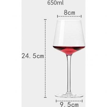 Copa de Vino Tinto de 650Ml, Cristal Ultrafino para Degustación