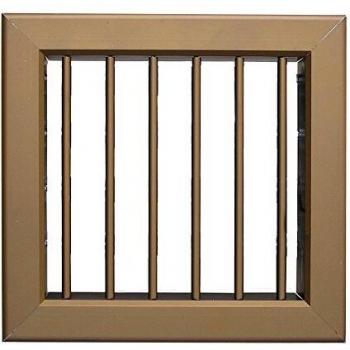 Grille métallique encastrable Bronze First Plast 140×130 mm, ailes fixes