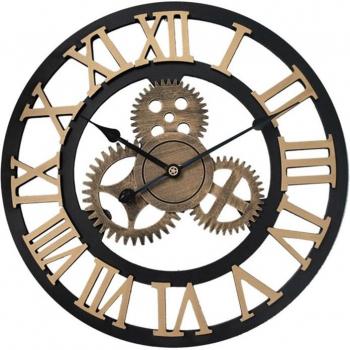 Pendule Murale 40/50cm Vintage Silencieuse Chiffres Romains