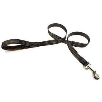 Correa antideslizante de nylon negra para perros