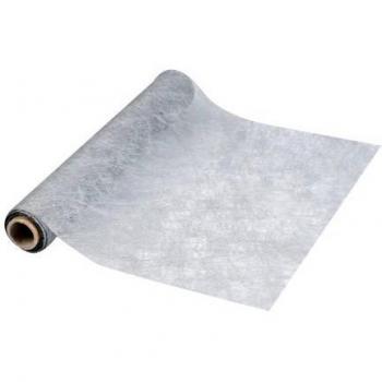 CHEMIN DE TABLE EN ALUMINIUM POLYESTER ARGENTE 30CM X 10M (BRILLANCE)