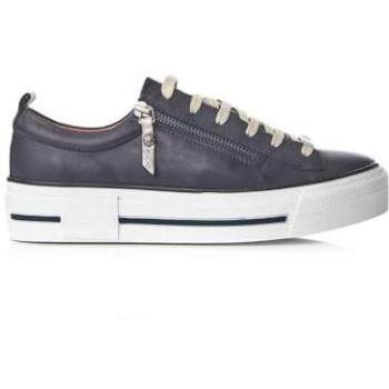 Navy Leather Filician Casual Trainers Size 38