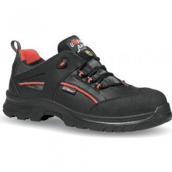 U-POWER Iroko S3 SRC ESD, scarpa antinfortunistica, taglia 46, pelle nera/rossa