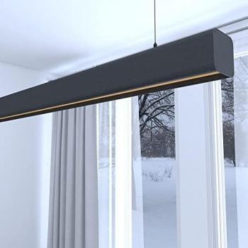 Lámpara Negra Línea de 2 m con Luz Cálida 2700K y Altura Personalizable