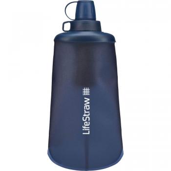 LifeStraw Peak Series Collapsible Squeeze Water Bottle Filter System, One Size, Dusty Mountain Blue, 650ml