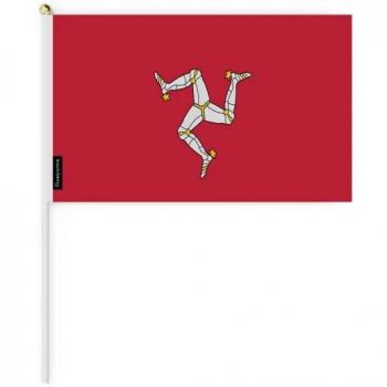 Lot 100 mini drapeaux de l'île de Man (14x21cm)