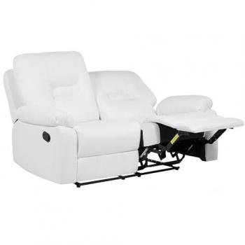 BELIANI Retro‑Wohnzimmersofa Weiß – 2‑Sitzer Kunstleder