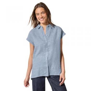 Blouse légère en chambray bleu Cecil Femme Taille S