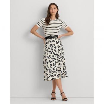 Falda midi de flores
