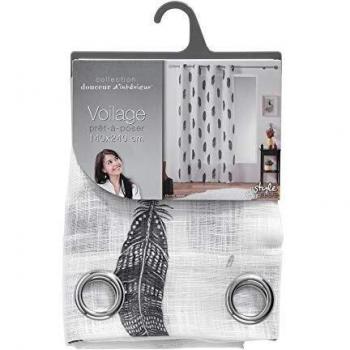 Douceur d'intérieur Panneau à oeillets 140 x 240 cm effet lin imprimé eternity naturel