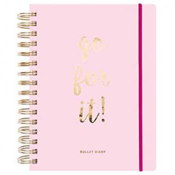Agenda à spirales rose pour bullet journal 96 feuilles