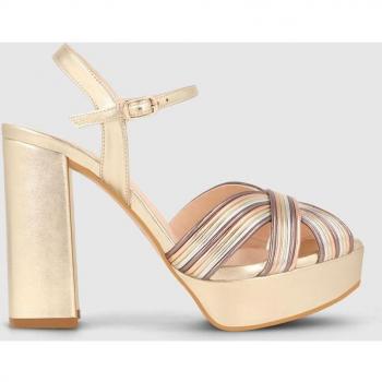 Sandalias de plataforma Lodi para mujer en piel dorada metalizada