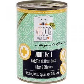 VEGDOG Adult Linsen & Hirse 6x400g
