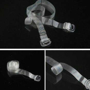 Transparent Bra with Clear Crystal Shoulder Straps