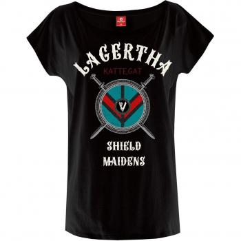 T-Shirt Donna Nera di Vikings Lagertha S a XXL