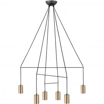 Messing Hängelampe Imbria, 6-flammig, 93cm