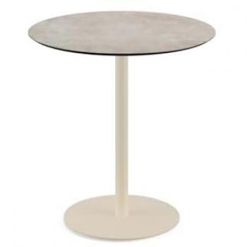 Urban Table Bistrot 70 cm – piètement sable + plateau HPL bois (Veba) Gris Pierre