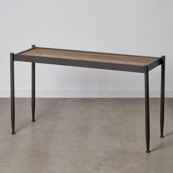 Malena Entryway Console 126 x 45 x 71 cm Natural Glass Black Metal