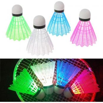 FlashFlight 4pcs Colored LED Glow Badminton Shuttle