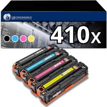 Pack de 4 Toners Compatibles HP 410X (Noir/Cyan/Magenta/Jaune)