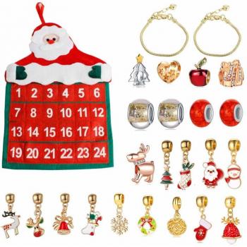 Set de 24 Días: Calendario Navideño y Pulsera Artesanal