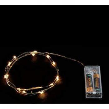 Lichtervorhang 2m mit 20 warmweißen LEDs und Batteriebetrieb